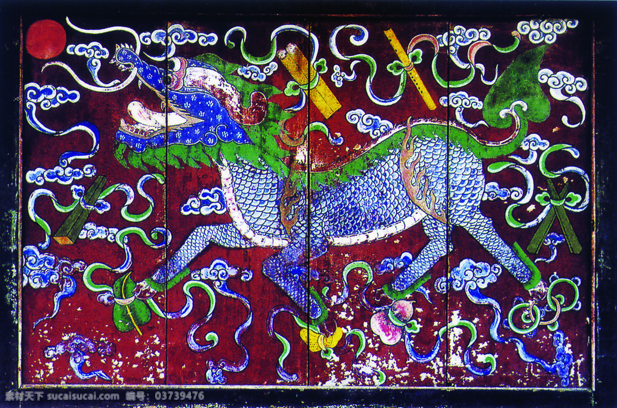 中国古典壁画 设计素材 中国古典 壁画世界 书画美术 黑色