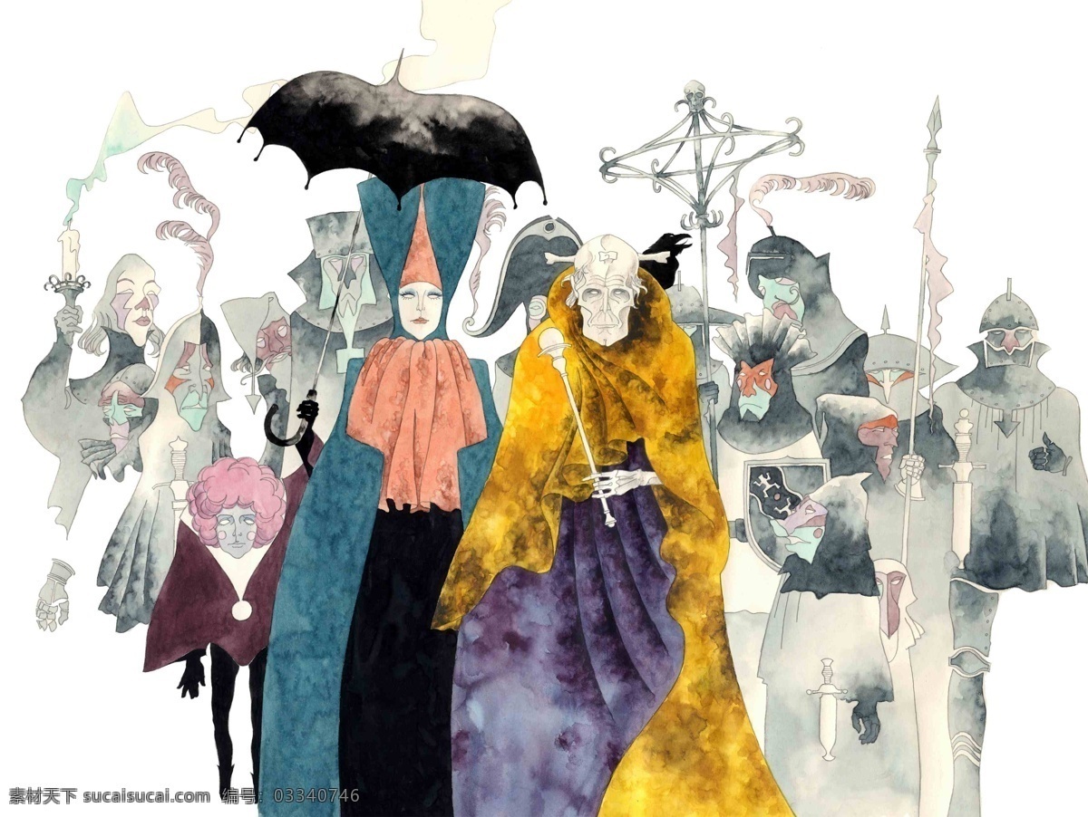 漫画人物设计 水彩画 时尚插画 龙宫 水族 龙族 异域 奇幻 魔幻 游戏人物 原画设计 概念设计 水彩人像 人像插画 炫彩水彩 水粉画 平面设计 文化艺术 绘画书法