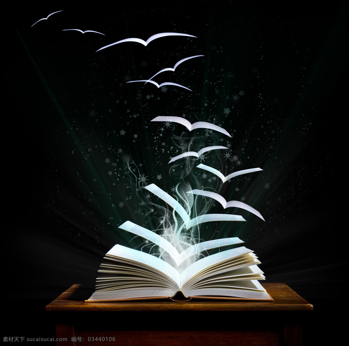 创意 飞翔 书本 发光的书本 光芒 创意书本 书籍 知识 学习 其他类别 生活百科 黑色