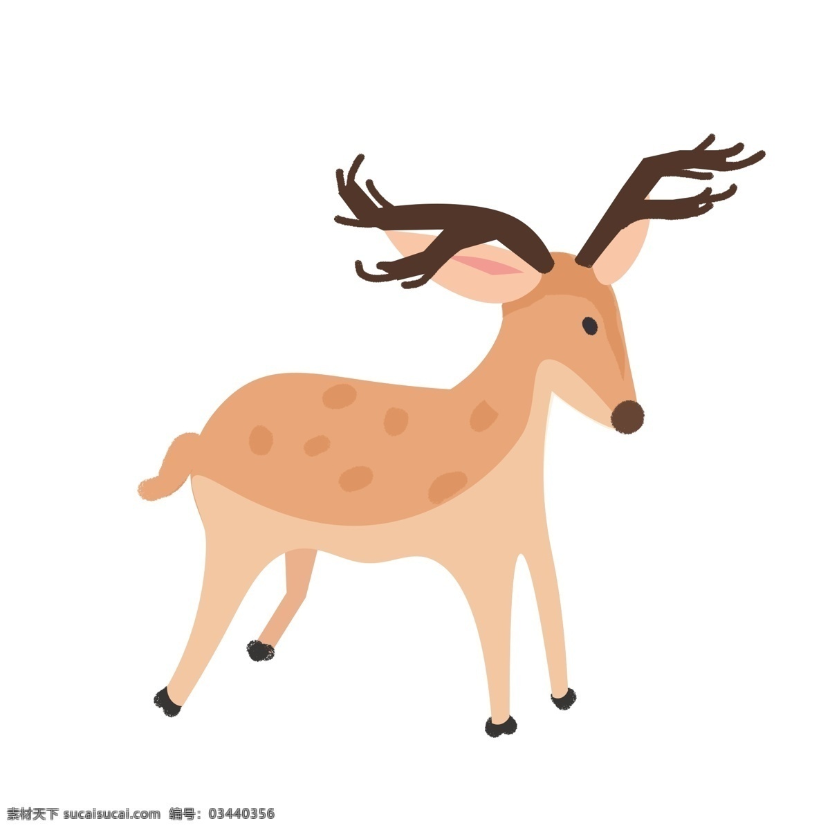 q 版 卡通 可爱 小鹿 动物 商用 元素 q版 小动物 插画设计