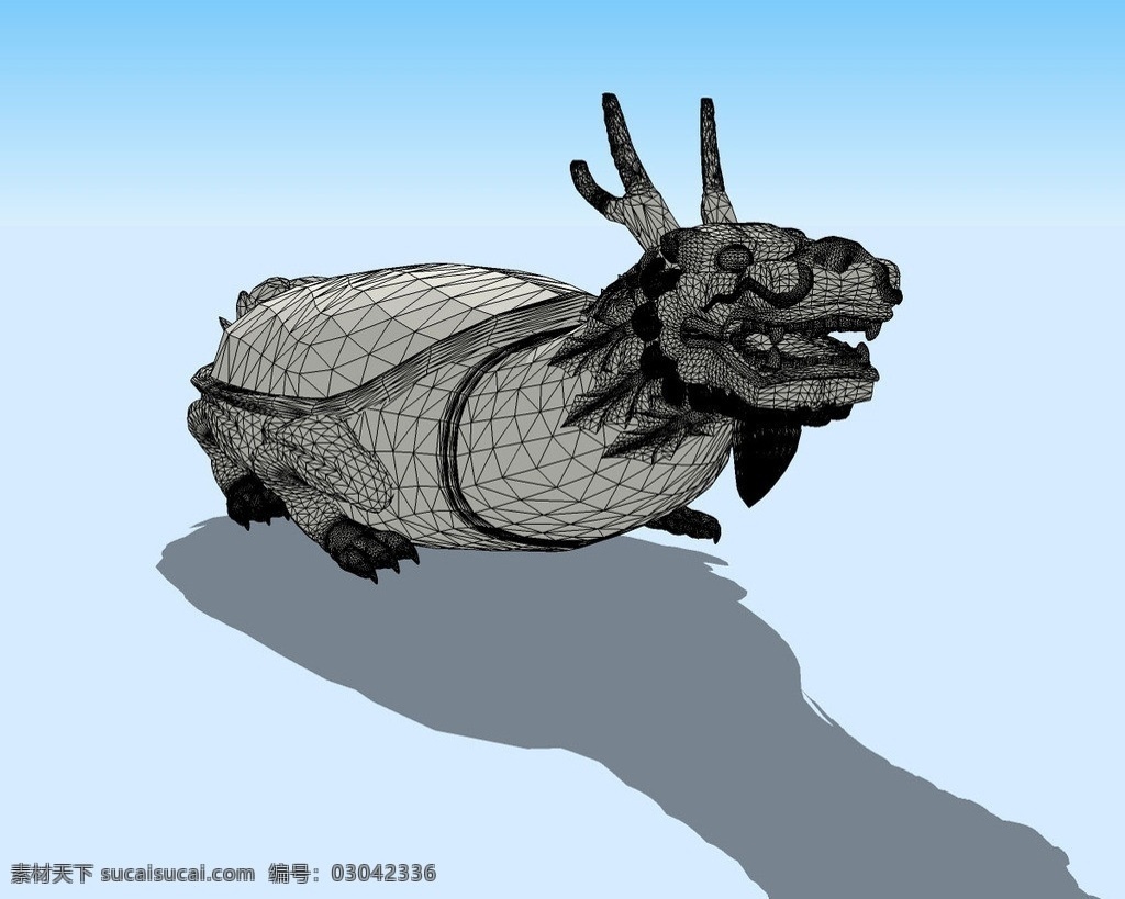 神龟3d模型 神兽 吉祥 长寿 三维 立体 skp模型 poss 造型 经典 民族风 中国元素 精模 3d模型精选 其他模型 3d设计模型 源文件 skp
