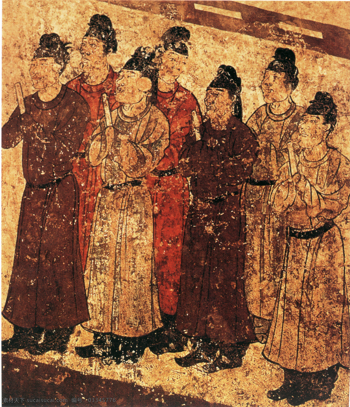 男侍从图 人物画 中国 古画 中国古画 设计素材 人物名画 古典藏画 书画美术 棕色