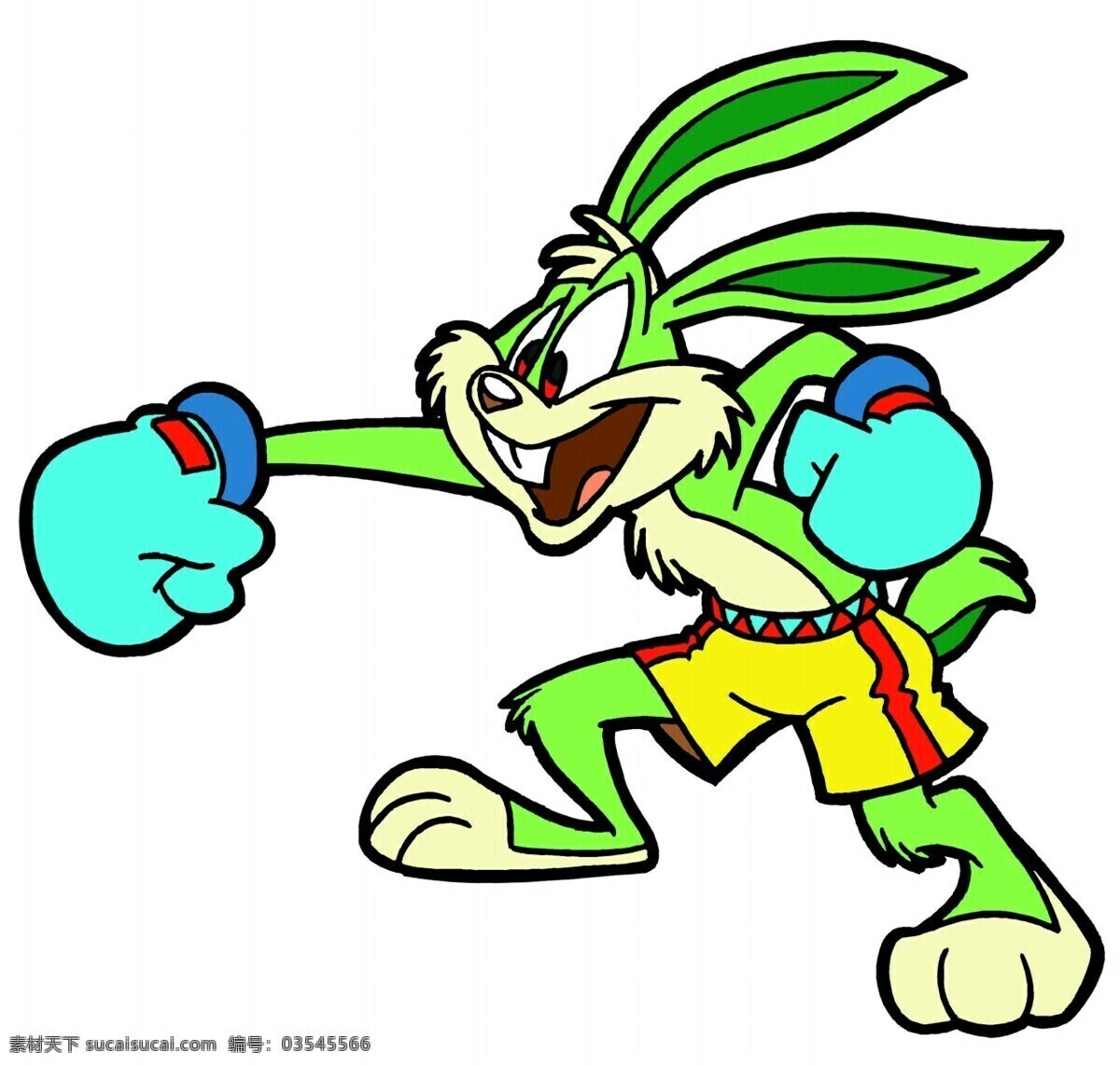 小 兔子 拳击 儿童绘画素材 卡通小动物 卡通 图画 动物 造型 动漫 可爱