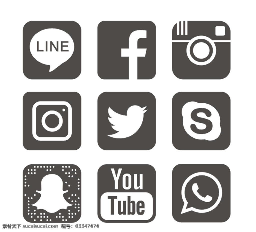 国外软件 小 图标 国外软件图标 line facebook instagram twitter 推特 skype youtube whatsapp 标志图标 企业 logo 标志