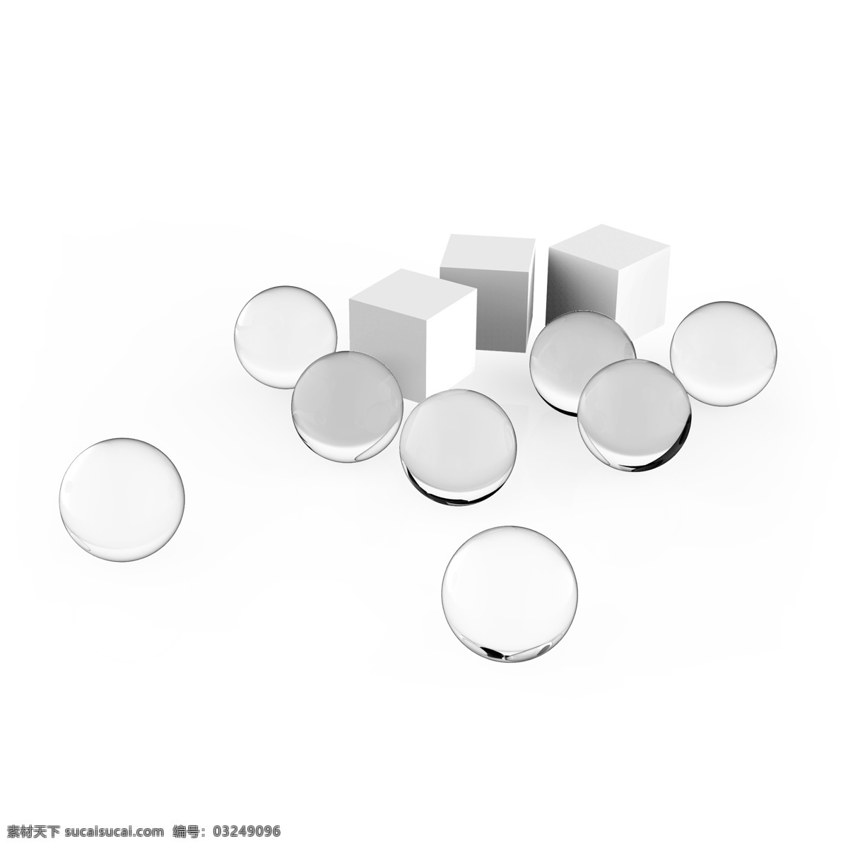 创意 立体 玻璃球 正方体 空间 材质 圆形 方体 空间组合