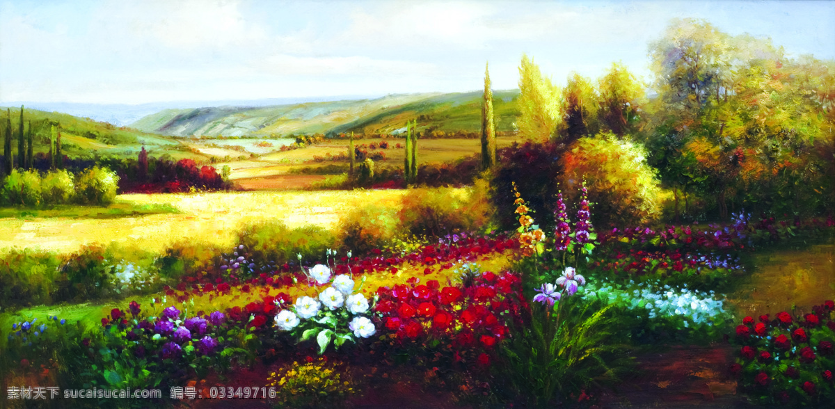 油画 花卉 风景 名画 艺术 绘画 文化艺术 艺术画 艺术品 世界名画 书画文字