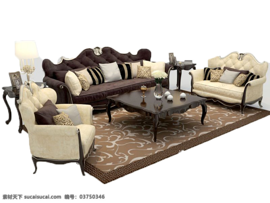 沙发 茶几 组合 模型 免费下 载 3d模型 家具模型 沙发茶几 室内设计 max 白色