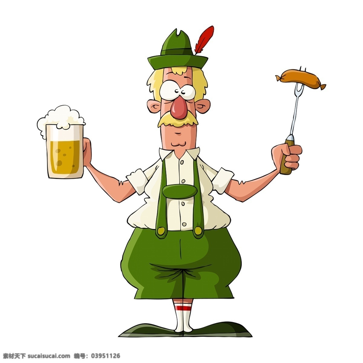 清新 创意 卡通 喝酒 老人 元素 人物 啤酒 人物元素 可爱风