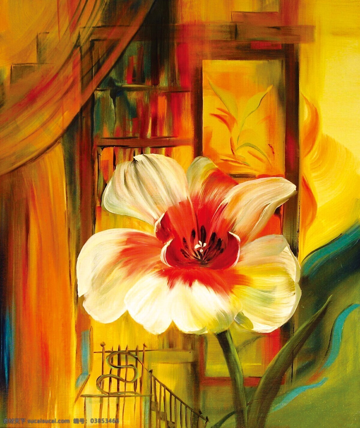油画花卉 油画 装饰画 花朵 花 水彩画 文化艺术 绘画书法
