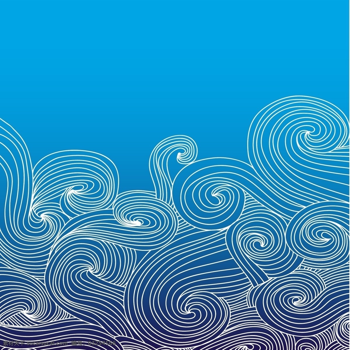 蓝色 浪花 图案 波浪 图形 矢量图 花纹花边