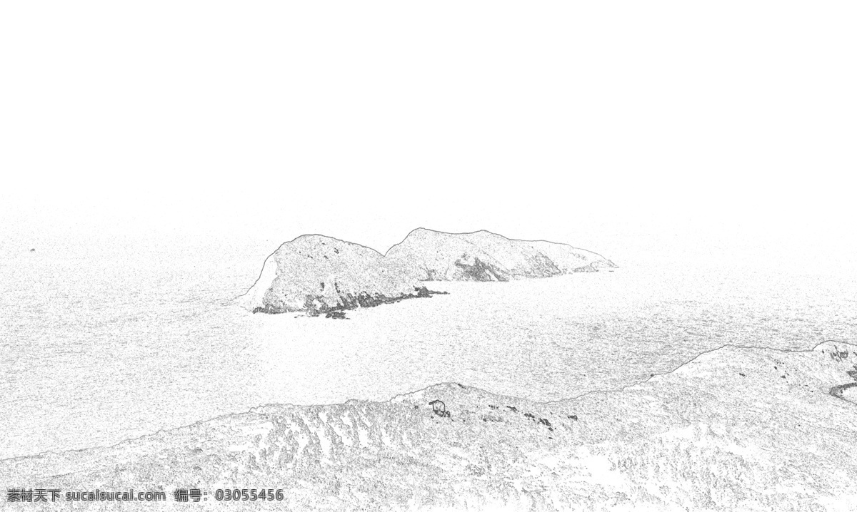 珠海岛屿图片 珠海海景 珠海特色 珠海山水 素描效果 ps特殊效果 珠海 未分层文件 广告类 自然景观 自然风光