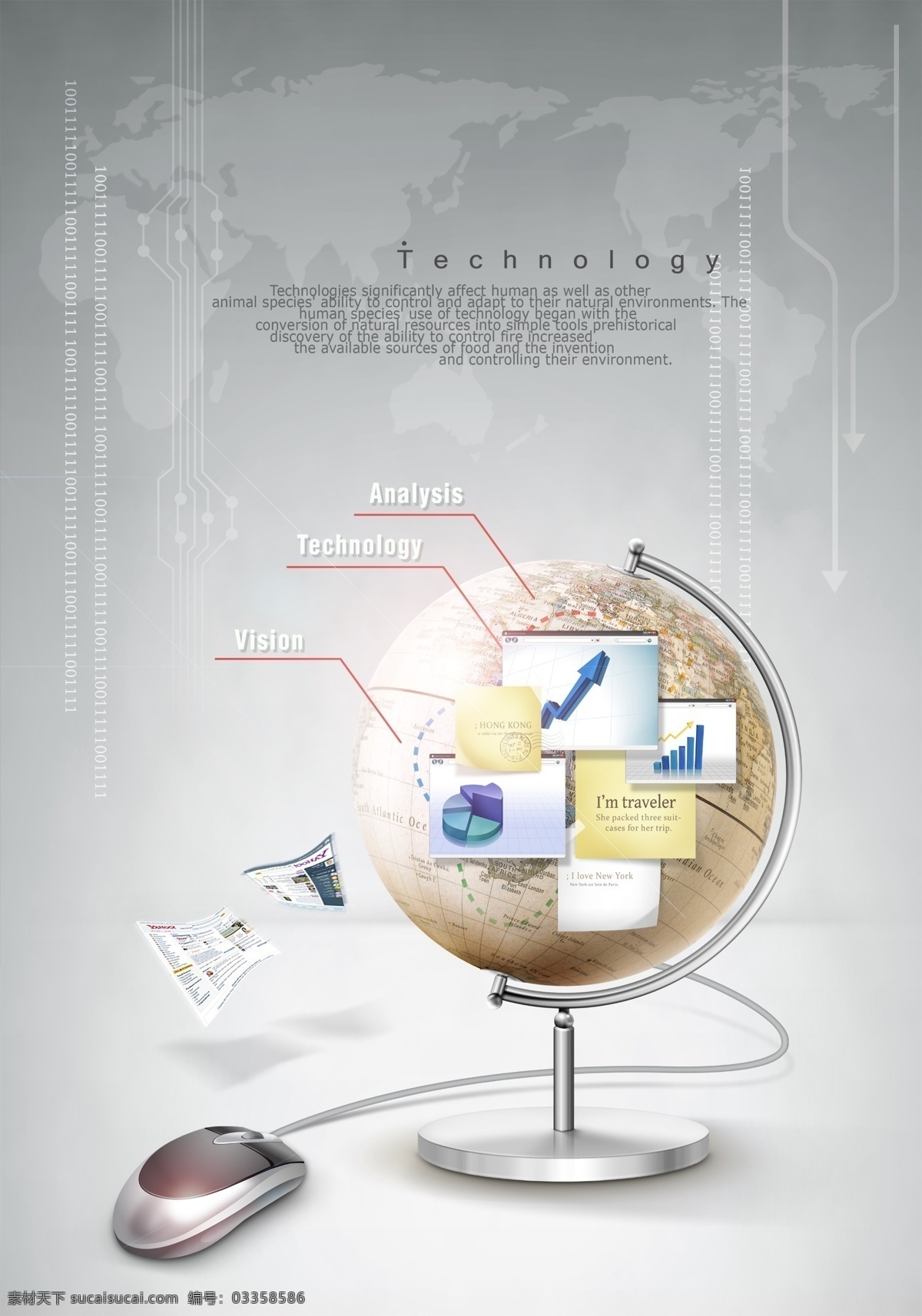 地球仪 鼠标 创意设计 创意 分层
