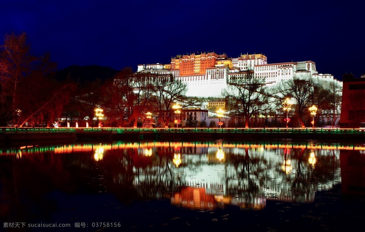 夜晚 布达拉宫 西藏 拉萨 夜景 旅游摄影 国内旅游