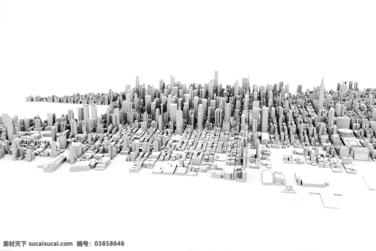 简洁 繁华 城市 模型 高清 高楼 建筑模型 建筑 白色建筑 高楼建筑 3d设计 展示模型