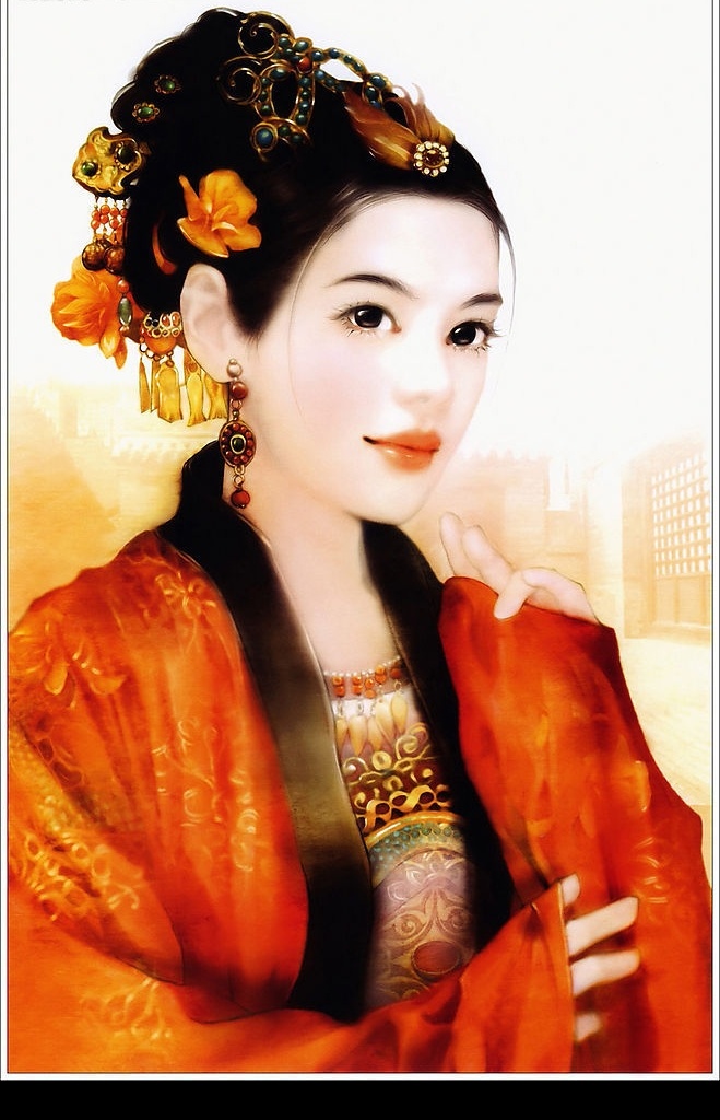 古装美女彩绘 彩绘 绘画 手绘 美女 古典 古装 文化艺术 绘画书法 中国画 外国画 手绘画 设计图库