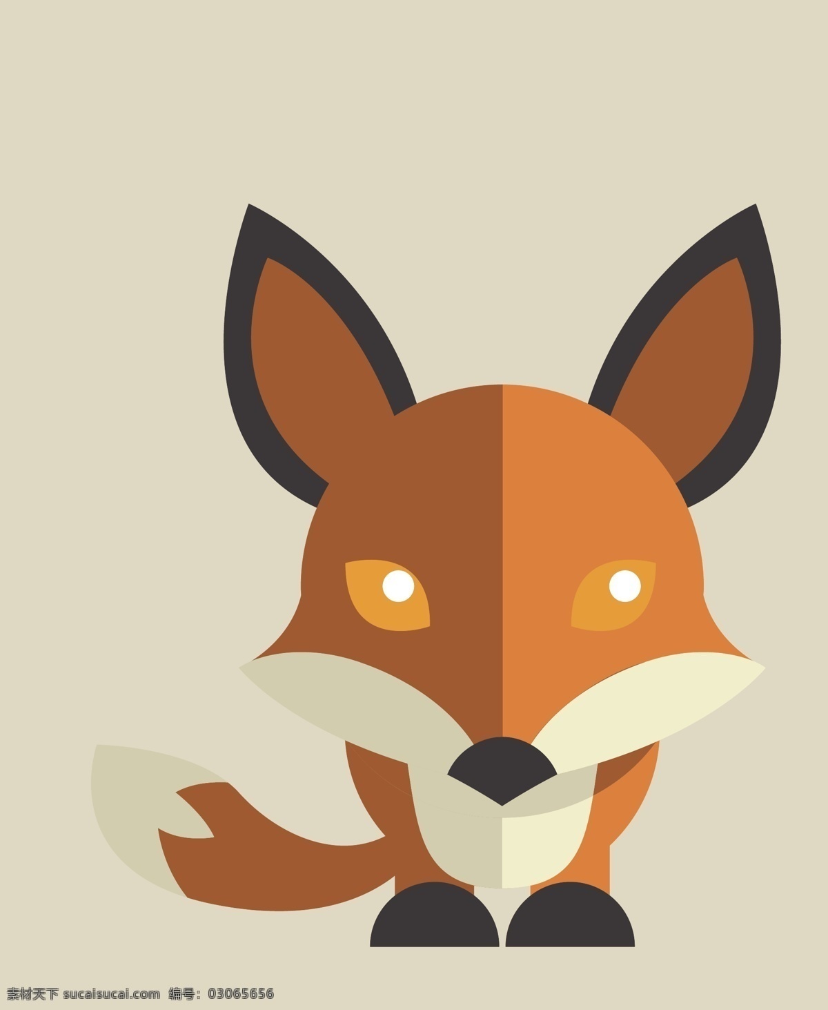 矢量 狐狸 可爱 的卡 通 动物 模板下载 卡通