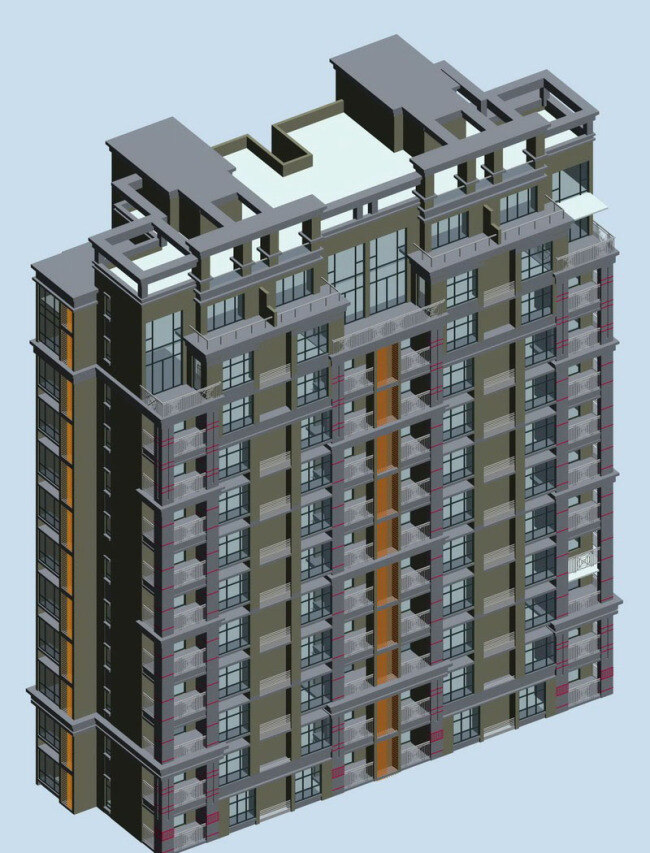 几何形 屋顶 高层 住宅 建筑 3d 模型 3d模型 住宅建筑 3d住宅 3d模型素材 建筑模型