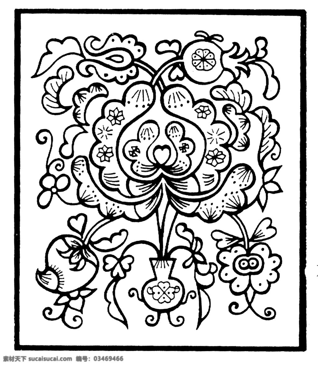 花草图案 现代 花纹 现代花纹 设计素材 现代图案 装饰图案 书画美术 白色
