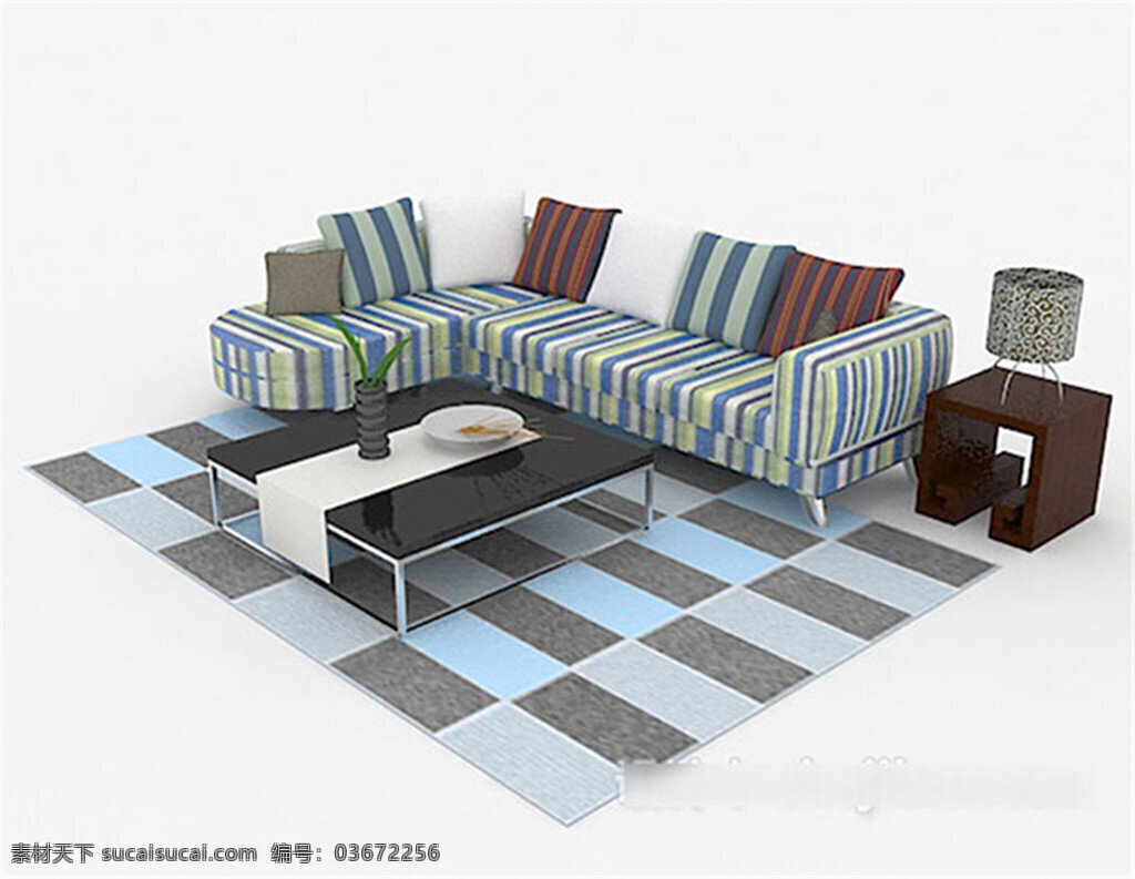 家具图片 沙发图片 多人 沙发 3d 模型 多人沙发模型 效果图 白色