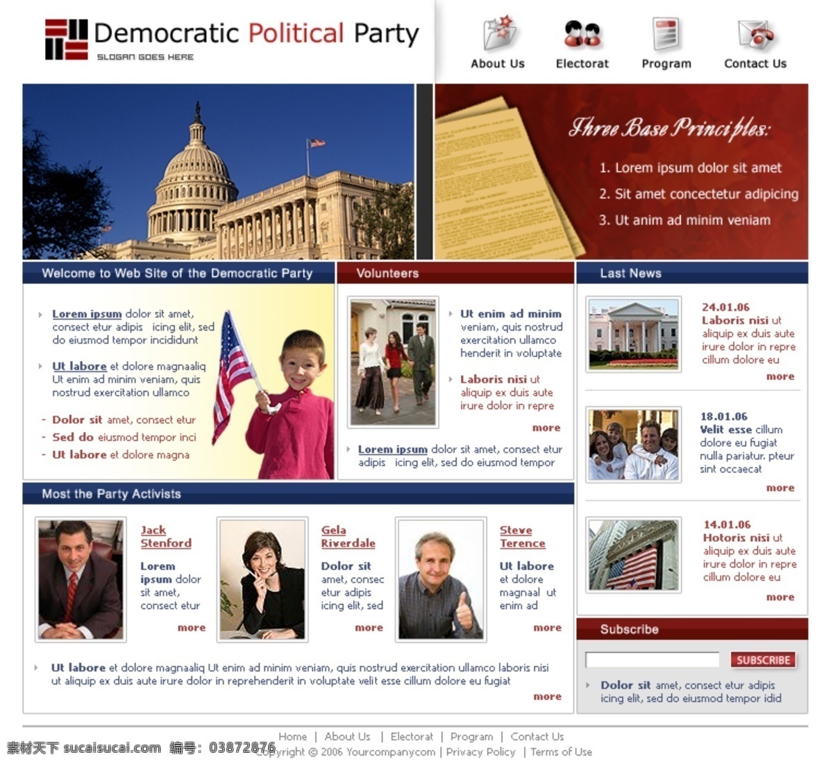 美国国会 民主 政党 网站 模板 美国 网页模板 国会 网页素材 网页代码