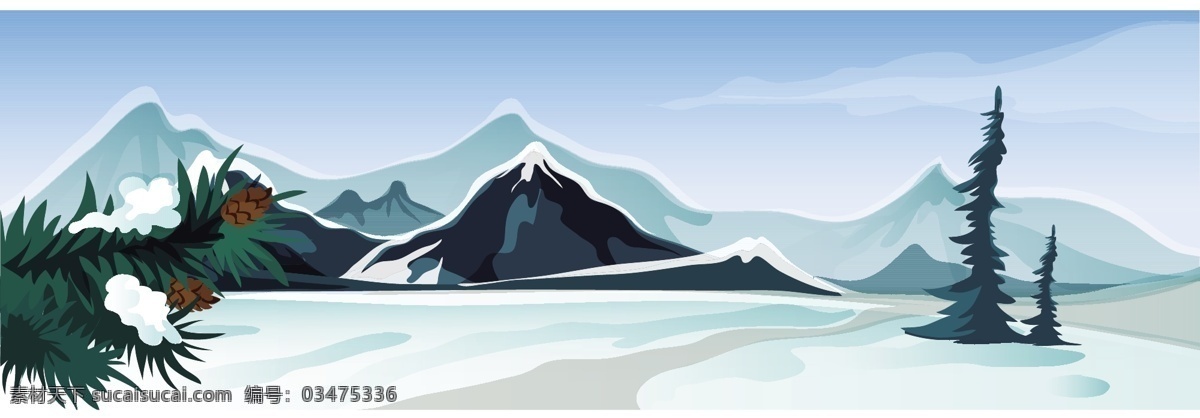 矢量 雪山 风景 唯美景色 几何自然美景 多边形山脉 连绵起伏的山 高山 山峰图形 山图形 山形插画 自然风光 空间环境 矢量素材