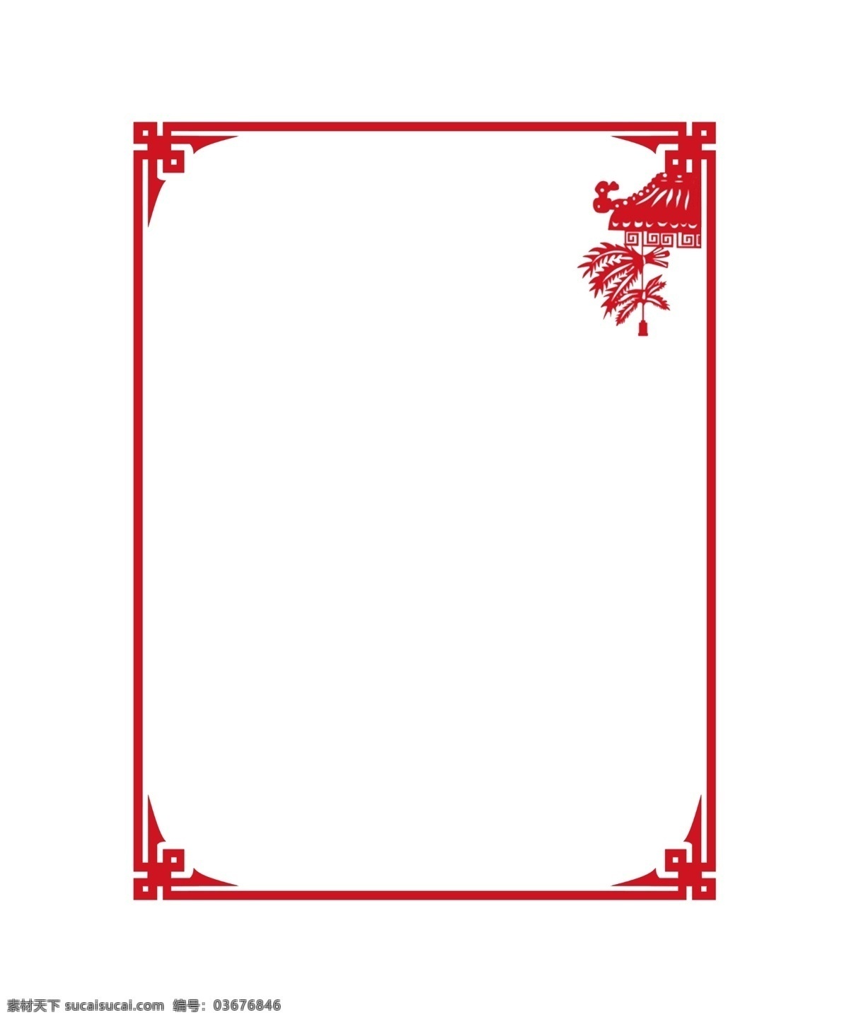 新年 红色 插画 边框 插图 祥云 卡通边框 新年插画 新年边框 线条边框 手绘 2019年