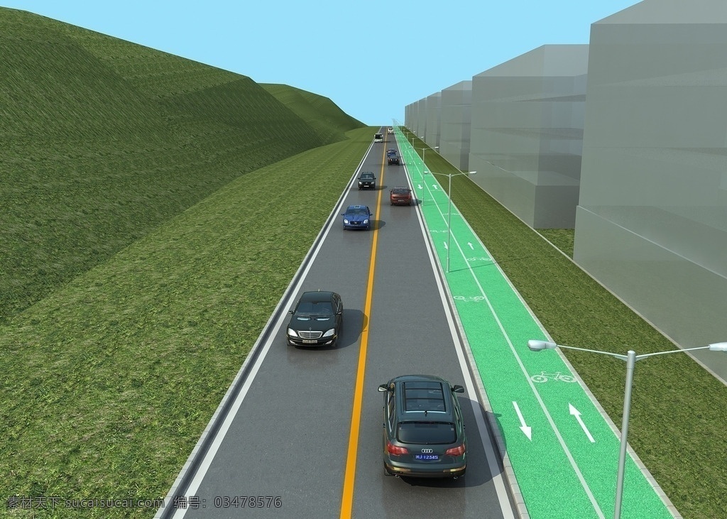 3d道路模型 3d马路模型 米 道路 3d道路规划 3d公路规划 3dmax 模型 3d设计 室外模型 max