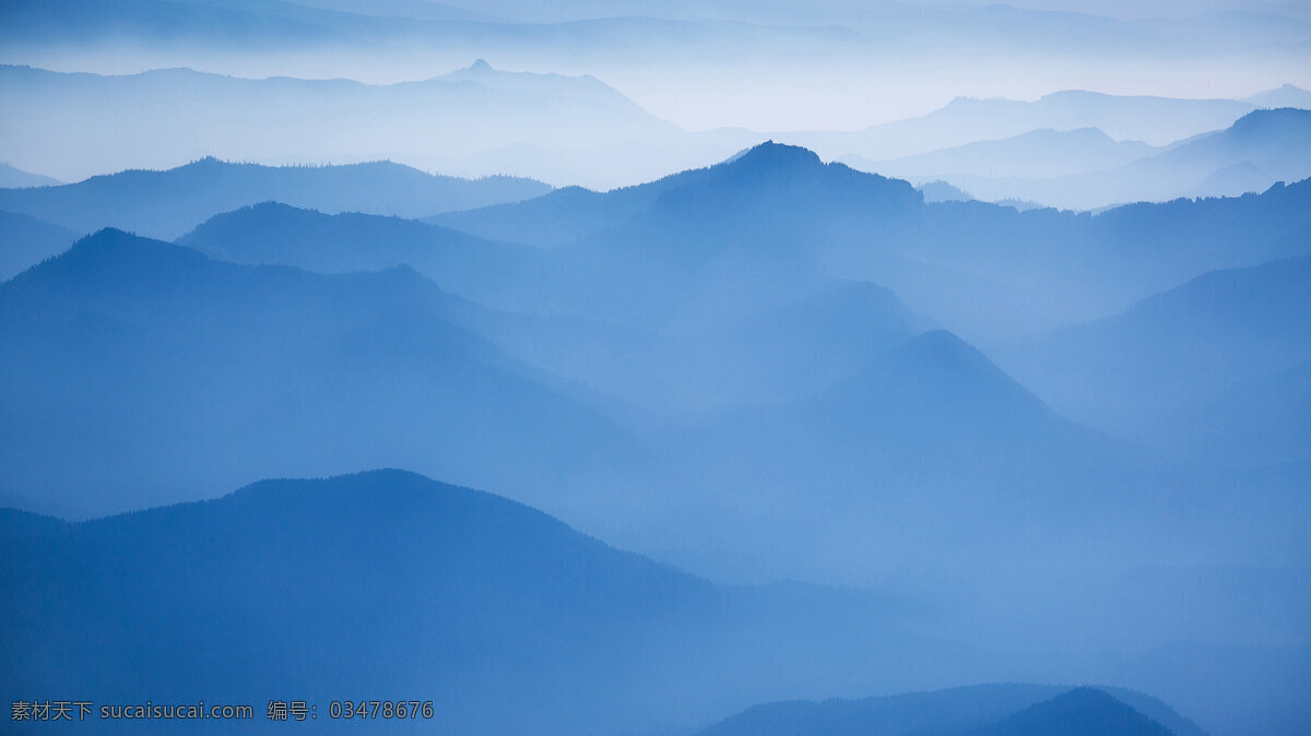 云雾 背景 山峦 蓝色 大雾 自然 自然景观 山水风景