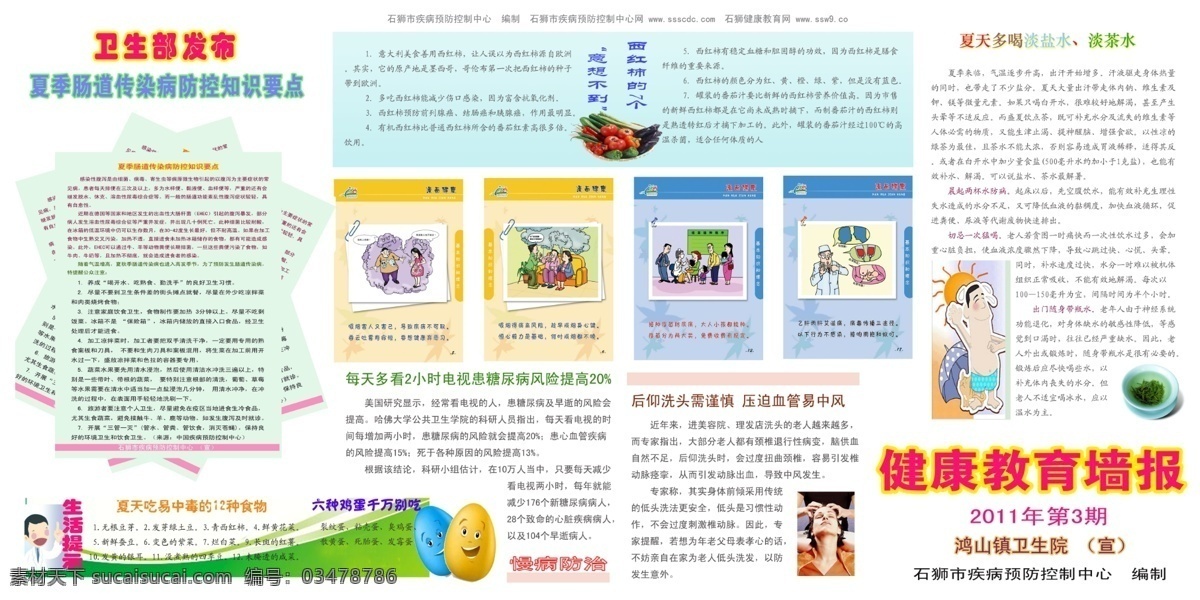 健康教育墙报 健康宣传栏 夏季 肠道 传染病 防控 知识 夏天 吃 易 中毒 种 食物 西红 杮 意想不到 宣传栏 展板模板 广告设计模板 源文件