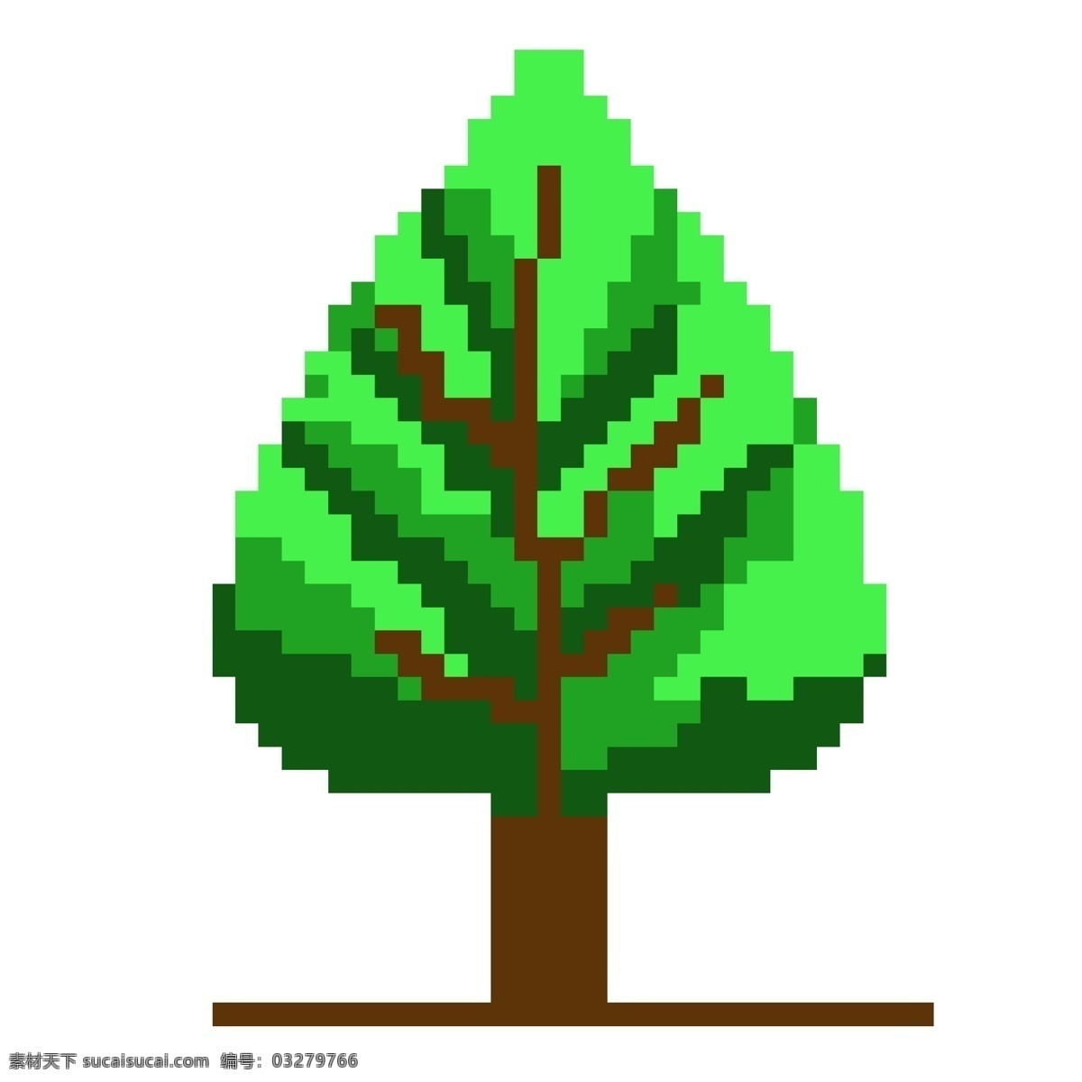 像素 青色 松树 插画 卡通松树 植物插画 卡通植物插画 绿色的植物 精美的植物 像素植物
