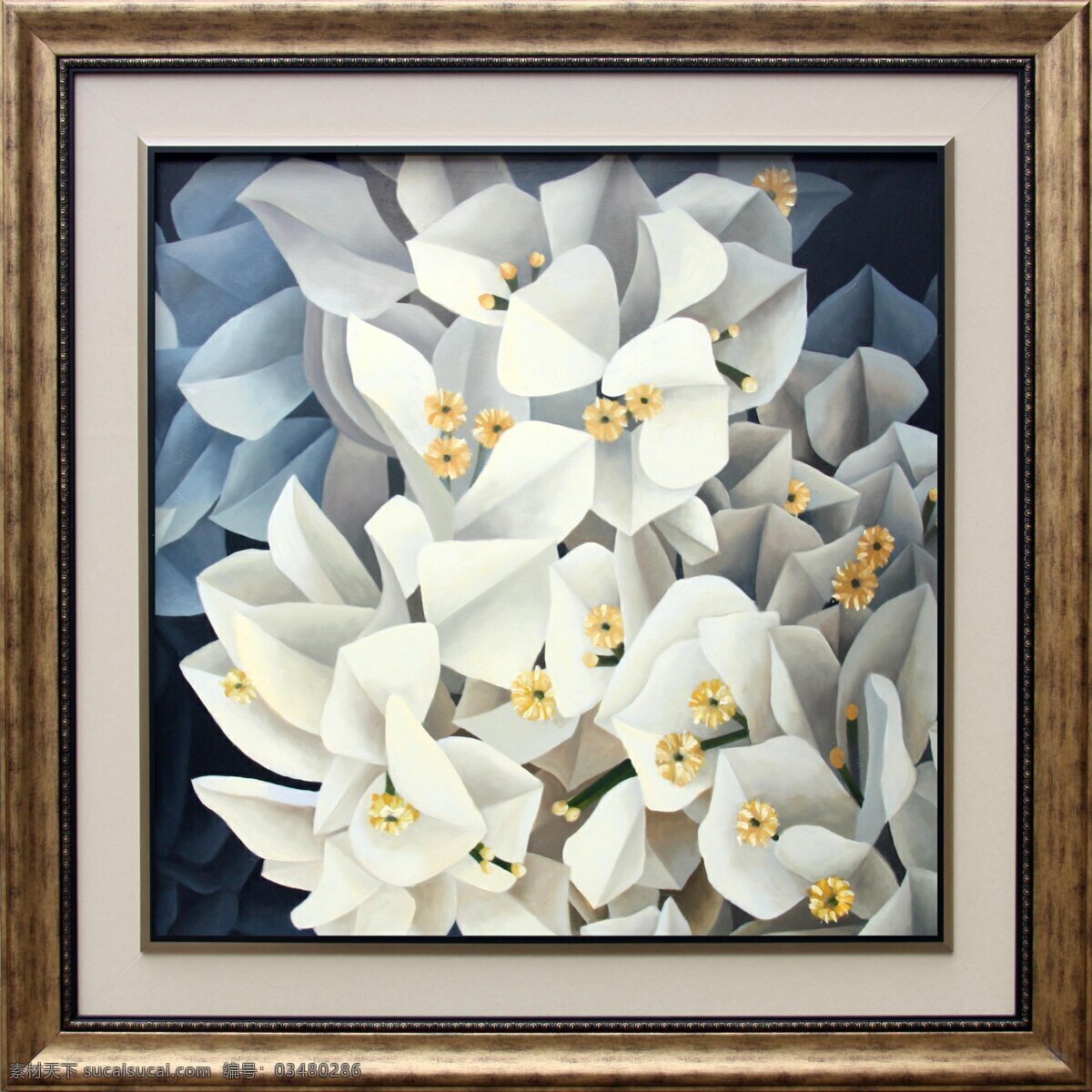 花卉 画芯 装饰画 新中式 白色 文化艺术 绘画书法
