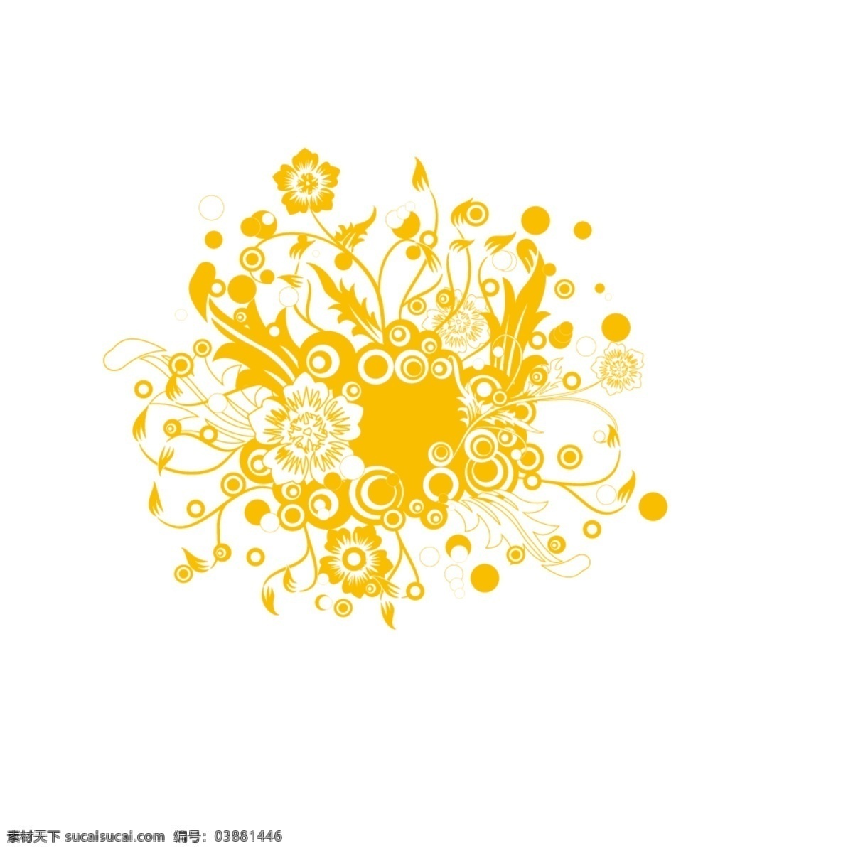 唯美 黄色 花朵 圆圈