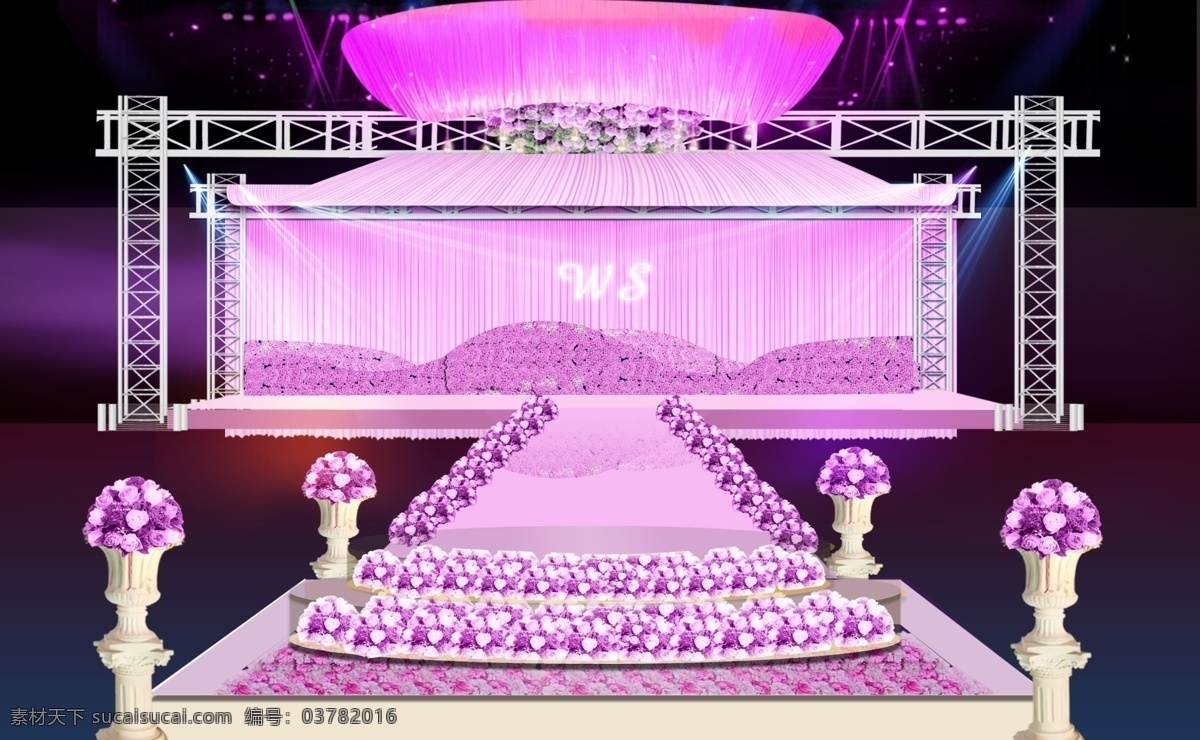 婚礼效果图 婚礼舞台背景 婚庆舞美 紫色婚礼 婚庆效果 婚礼背景 黑色