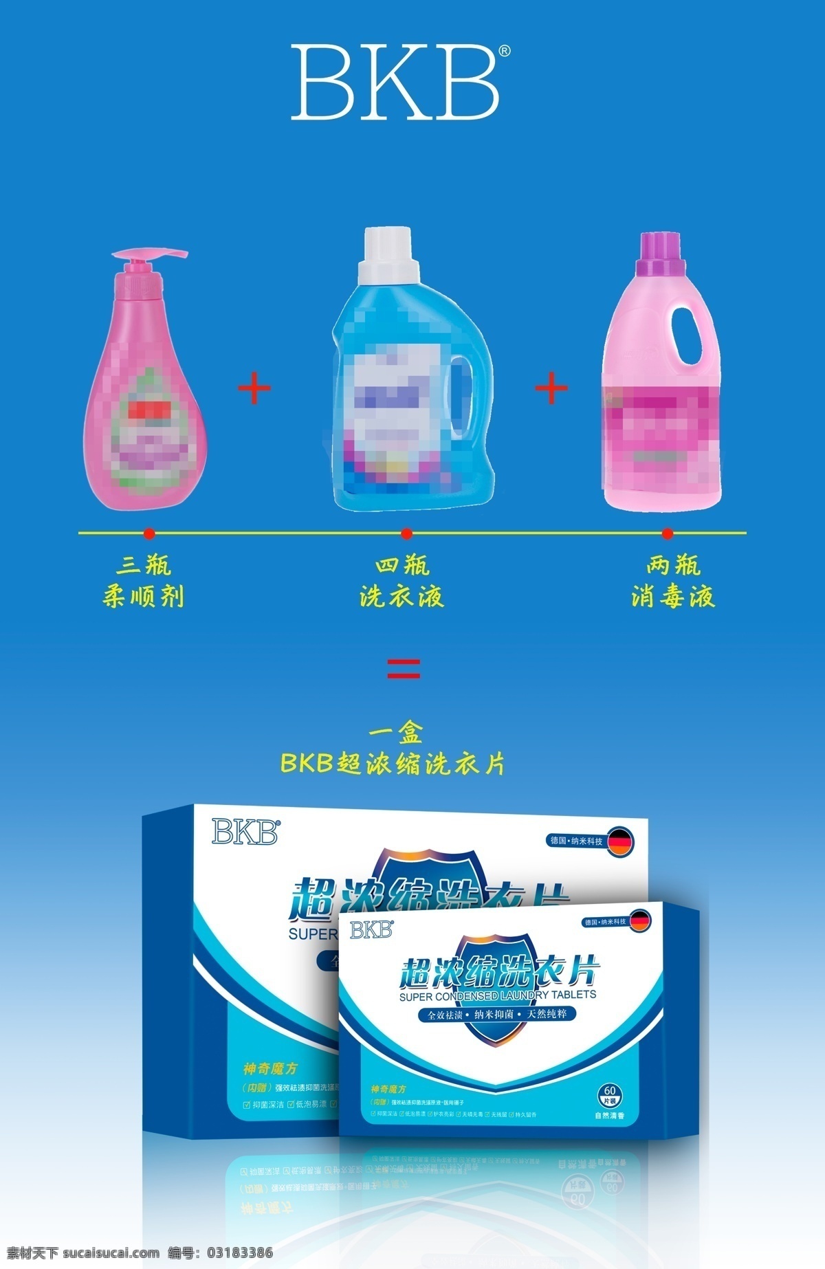 洗衣片包装 源文件 对口纸箱 蓝色包装 洗涤 展开图 包装设计