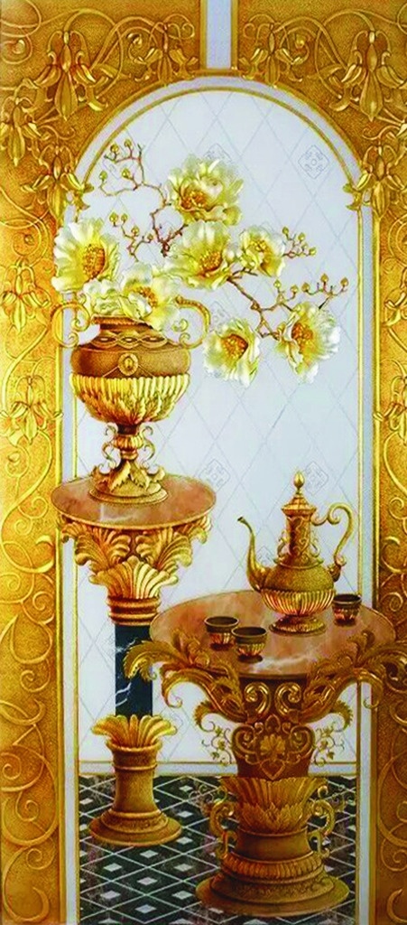 欧式艺术玻璃 欧式 花瓶 玉兰 花边 桌面