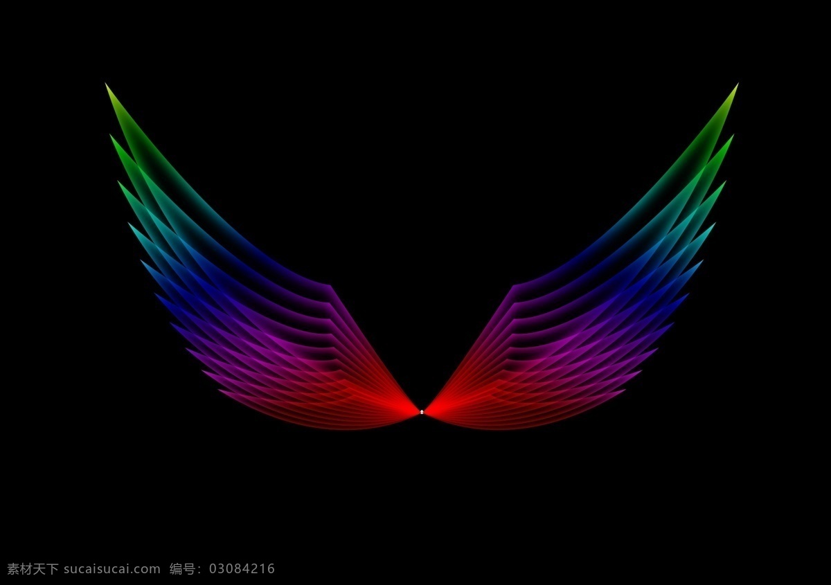 五彩 亮丽 翅膀 五彩翅膀 美丽的翅膀 广告 psd源文件