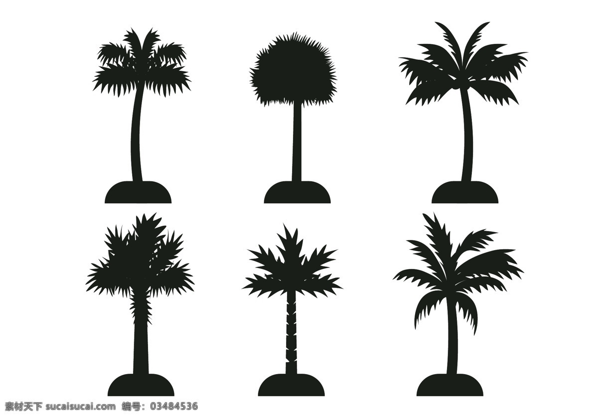 手绘椰树树木 矢量树木 树木 手绘树木 树 树跟 矢量素材 手绘植物 植物素材 椰树