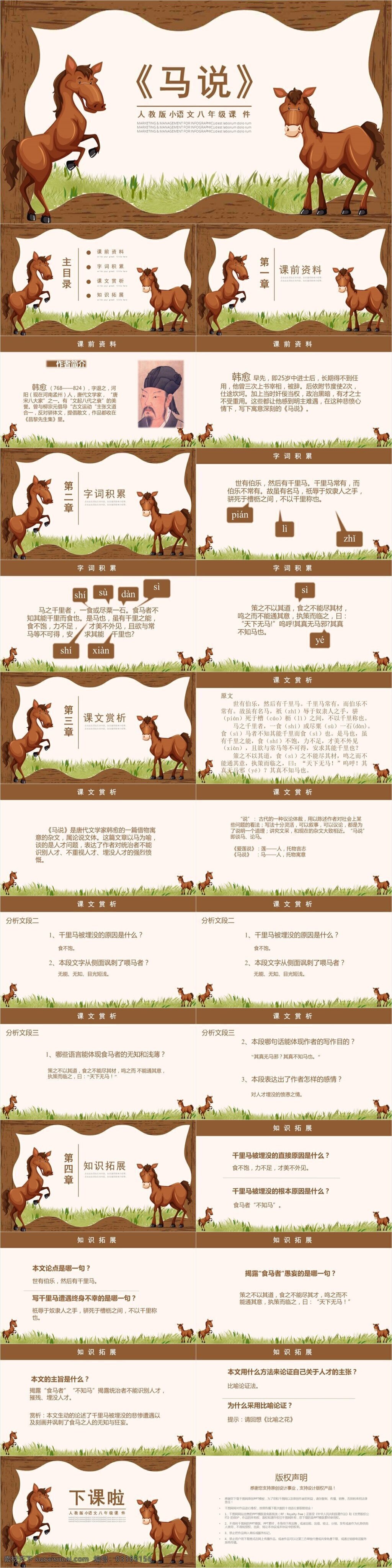 马 人教 版 八 年级 语文 范本 课件 ppt课件 模板下载 课件下载 马说 小学 语文课件下载