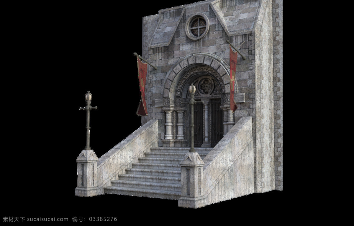 灰色 教堂 台阶 元素 png元素 楼梯 免抠元素 透明素材
