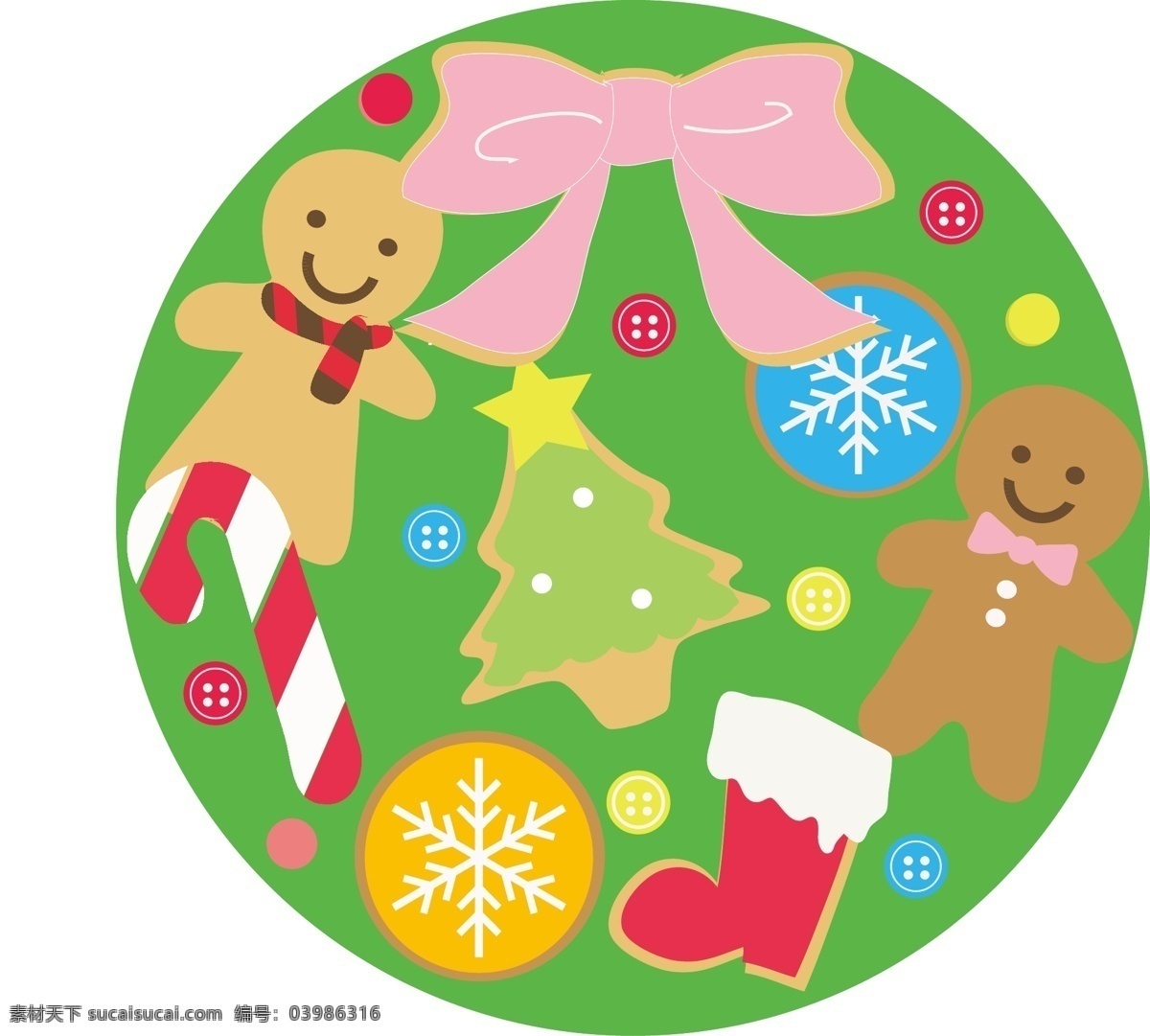 圣诞 糖果 饼干 节日 节日素材 圣诞节 圣诞糖果 圆形 矢量 模板下载 其他节日