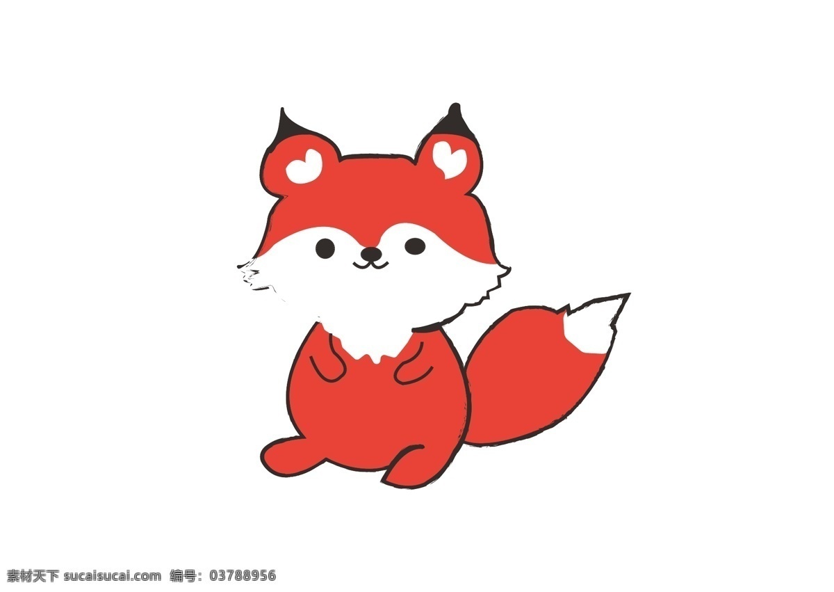 矢量 卡通 动物 狐狸 图案