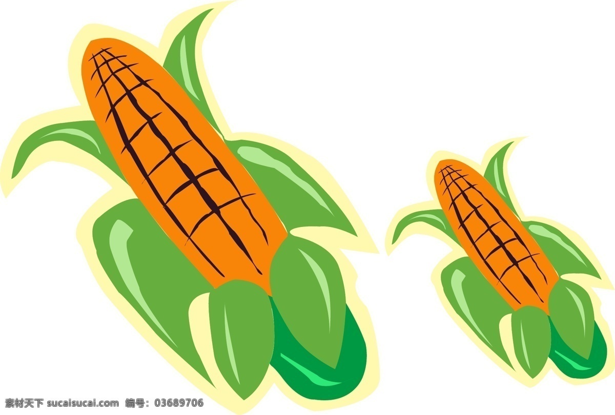 原创 卡通 手绘 玉米 收获 秋天