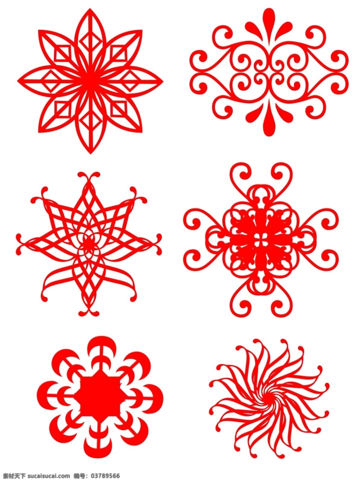 中国 风 红色 剪纸 图案 矢量 免 扣 商用 印花 中国风 花纹