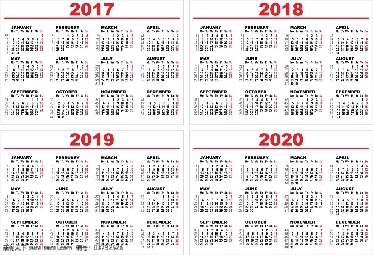 2018 年 月历 数字 新年 元素