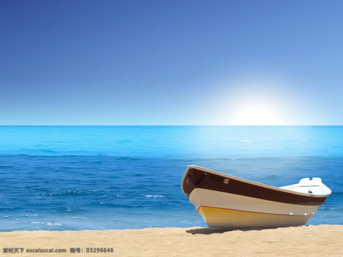 蓝色海滩 海滩 阳光 船 蓝色 海边 海岸 风景 自然景观 山水风景
