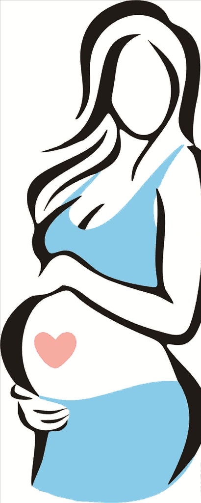 手绘 简易 线条 孕 妈 卡通 孕妈 妈妈 怀孕 矢量图 卡通设计