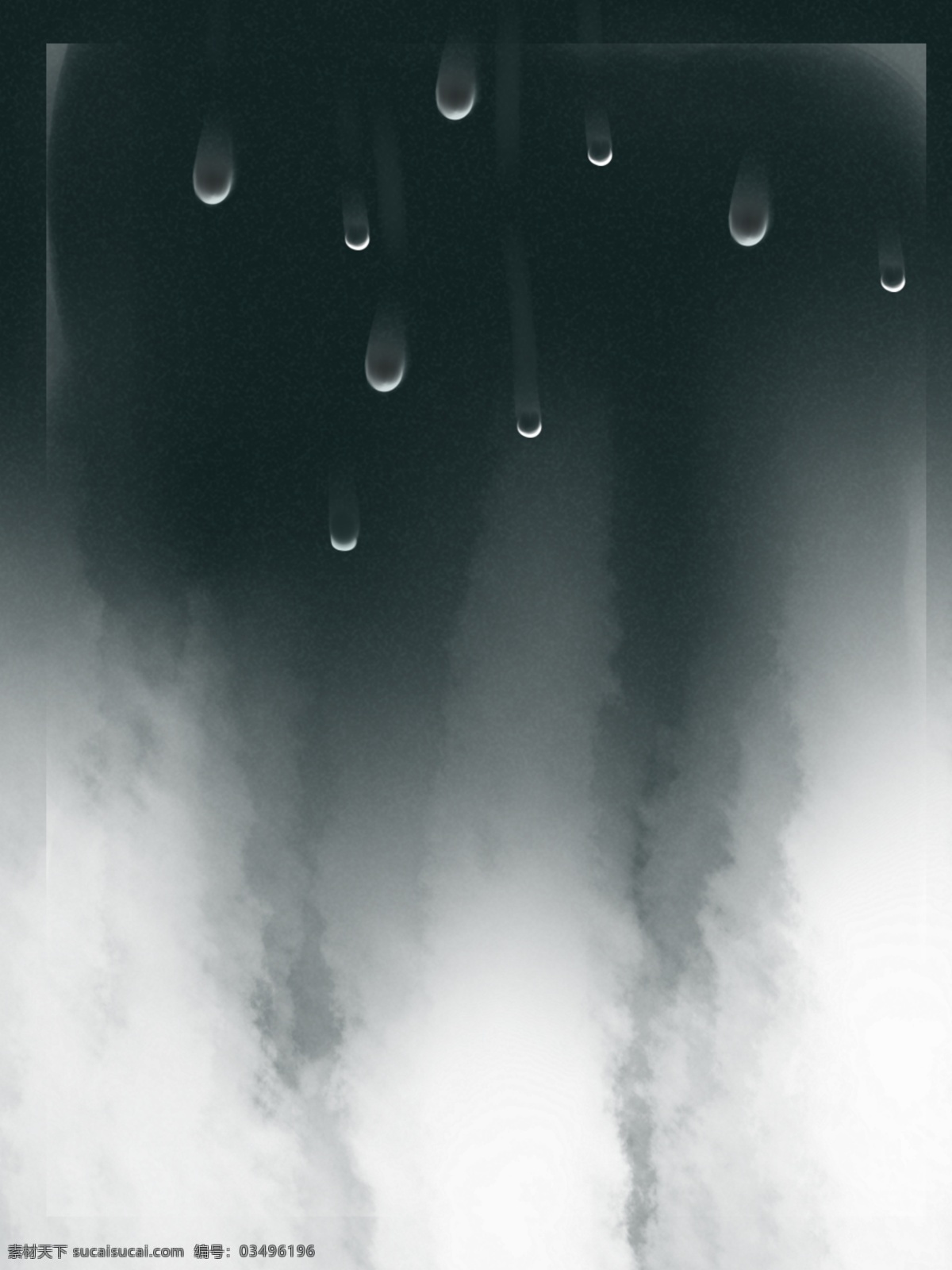 原创 手绘 玻璃 质感 水珠 黑白 简约 背景 渐变 纯手绘 边框