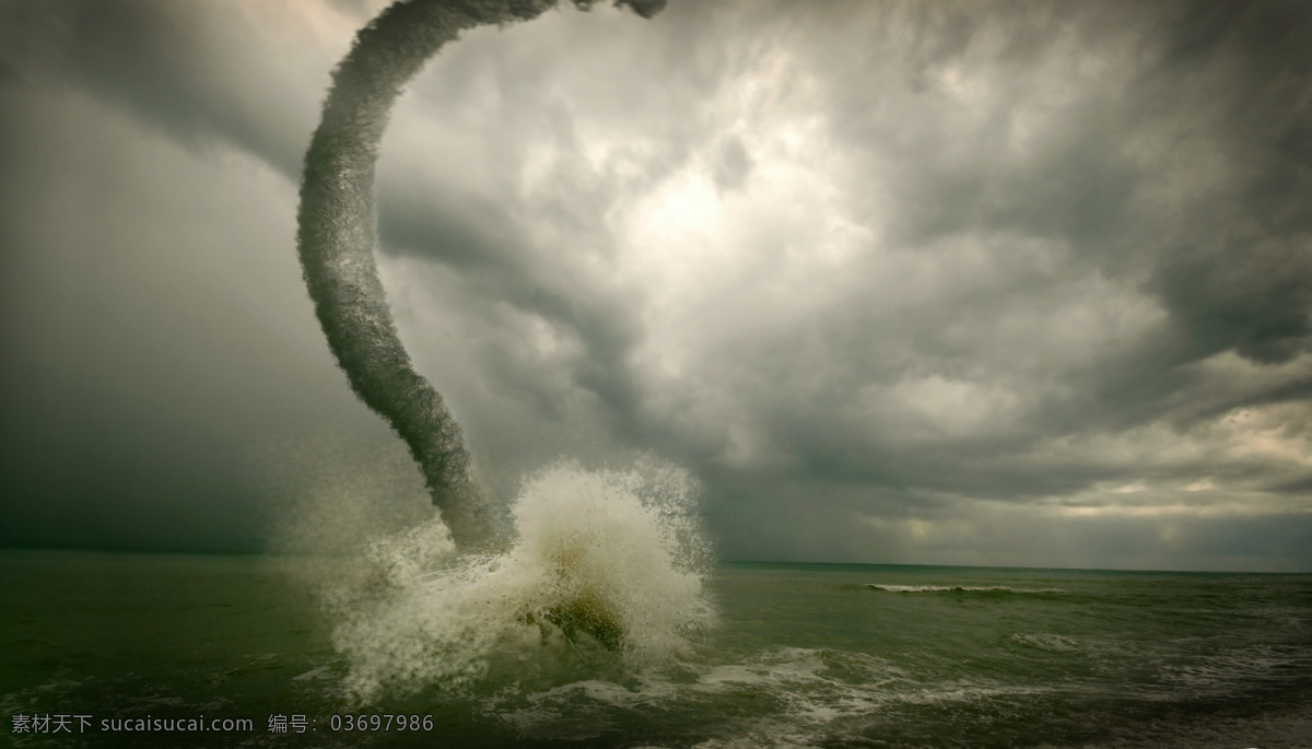 龙卷风 暴风 大风 大海 海洋 自然灾难 风暴 刮风 自然灾害 自然风光 自然景观 灰色