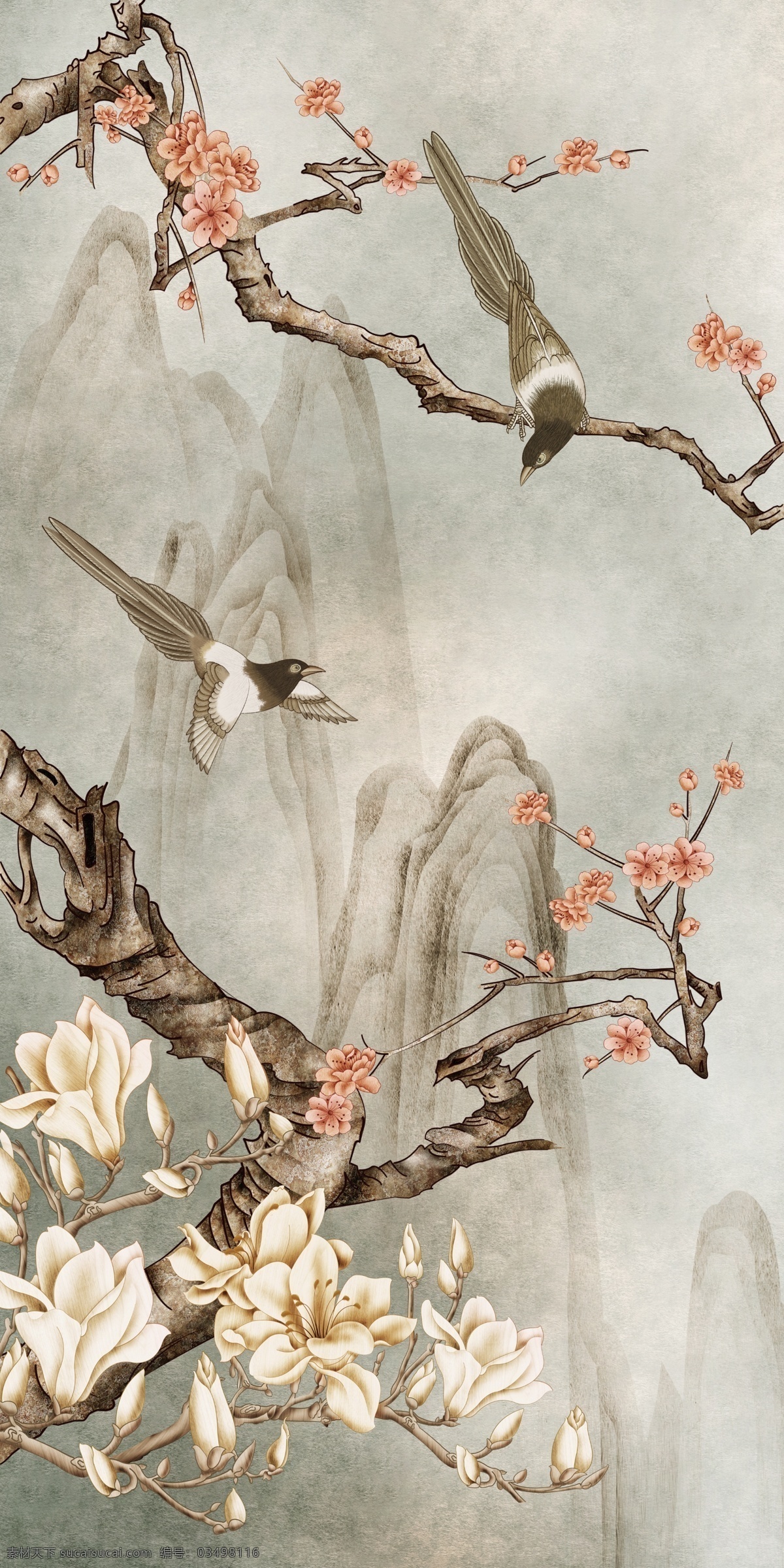 新 中式 国画 山水 花鸟 玄关 背景 花朵 植物 中国风 新中式 风水画 寓意画 传统 大气 风景 绘画 背景墙 玄关画 室内画 家居画 立体浮雕 中国风国画 文化艺术 绘画书法 分层