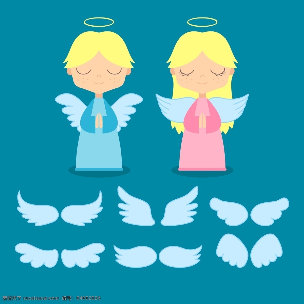 天使与翅膀 翅膀 天使 可爱插图 天堂 可爱天使 插画 上帝 卡能 灵魂 动漫动画